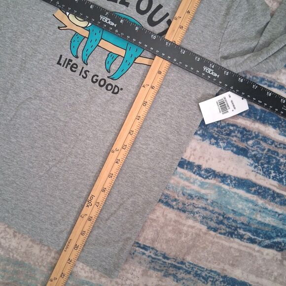 Life is Good Youth Boys Size Medium Long Sleeve T Shirt Gray Chill Out Sloth - Picture 4 of 5